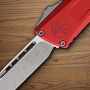 Microtech Auto Combat Troodon SE Gen III Folding Knife 4" Premium Steel Blade Red Aluminum Handle