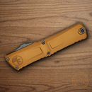 Microtech Auto Combat Troodon SE Gen III Folding Knife 4" Premium Steel Blade Tan Aluminum Handle
