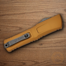 Microtech Auto Combat Troodon SE Gen III Folding Knife 4" Premium Steel Blade Tan Aluminum Handle