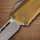 Microtech Auto Combat Troodon SE Gen III Folding Knife 4" Premium Steel Blade Tan Aluminum Handle