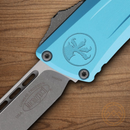 Microtech Auto Combat Troodon SE Gen III Folding Knife 4" Premium Steel Blade Turquoise Aluminum Handle