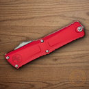Microtech Auto Combat Troodon SE Gen III Folding Knife 4" Premium Steel Blade Red Aluminum Handle