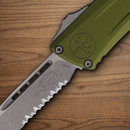 Microtech Auto Combat Troodon SE Gen III Folding Knife 4" Premium Steel Blade OD Green Aluminum Handle