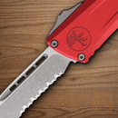 Microtech Auto Combat Troodon SE Gen III Folding Knife 4" Premium Steel Blade Red Aluminum Handle