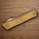 Microtech Auto Combat Troodon SE Gen III Folding Knife 4" Premium Steel Blade Tan Aluminum Handle