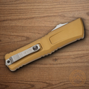 Microtech Auto Combat Troodon SE Gen III Folding Knife 4" Premium Steel Blade Tan Aluminum Handle