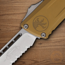 Microtech Auto Combat Troodon SE Gen III Folding Knife 4" Premium Steel Blade Tan Aluminum Handle