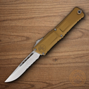 Microtech Auto Combat Troodon SE Gen III Folding Knife 4" Premium Steel Blade Tan Aluminum Handle