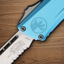 Microtech Auto Combat Troodon SE Gen III Folding Knife 4" Premium Steel Blade Turquoise Aluminum Handle