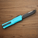 Microtech Auto Combat Troodon SE Gen III Folding Knife 4" Bohler M390MK Steel Blade Teal Aluminum Handle