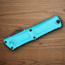 Microtech Auto Combat Troodon SE Gen III Folding Knife 4" Bohler M390MK Steel Blade Teal Aluminum Handle