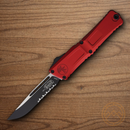 Microtech Auto Combat Troodon SE Gen III Folding Knife 4" Premium Steel Blade Red Aluminum Handle