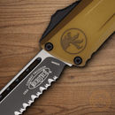 Microtech Auto Combat Troodon SE Gen III Folding Knife 4" Premium Steel Blade Tan Aluminum Handle