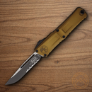 Microtech Auto Combat Troodon SE Gen III Folding Knife 4" Premium Steel Blade Tan Aluminum Handle