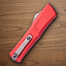 Microtech Auto Combat Troodon T/E Gen III Folding Knife 4" Bohler M390MK Steel Blade Red Aluminum Handle