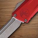 Microtech Auto Combat Troodon T/E Gen III Folding Knife 4" Bohler M390MK Steel Blade Red Aluminum Handle
