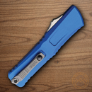 Microtech Auto Combat Troodon T/E Gen III Folding Knife 4" Bohler M390MK Steel Blade Blue Aluminum Handle