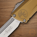 Microtech Auto Combat Troodon T/E Gen III Folding Knife 4" Bohler M390MK Steel Blade Tan Aluminum Handle