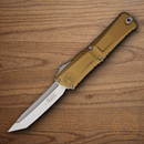 Microtech Auto Combat Troodon T/E Gen III Folding Knife 4" Bohler M390MK Steel Blade Tan Aluminum Handle