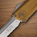 Microtech Auto Combat Troodon T/E GenIII Folding Knife 4" Bohler M390MK Steel Blade Tan Aluminum Handle