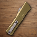 Microtech Auto Combat Troodon T/E GenIII Folding Knife 4" Bohler M390MK Steel Blade OD Green Aluminum Handle