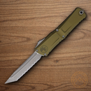 Microtech Auto Combat Troodon T/E GenIII Folding Knife 4" Bohler M390MK Steel Blade OD Green Aluminum Handle