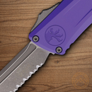 Microtech Auto Combat Troodon T/E GenIII Folding Knife 4" Bohler M390MK Steel Blade Purple Aluminum Handle