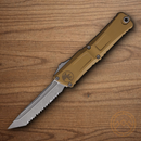 Microtech Auto Combat Troodon T/E GenIII Folding Knife 4" Bohler M390MK Steel Blade Tan Aluminum Handle