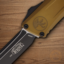 Microtech Auto Combat Troodon T/E GenIII Folding Knife 4" Bohler M390MK Steel Blade Tan Aluminum Handle