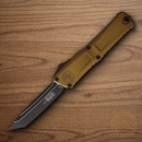 Microtech Auto Combat Troodon T/E GenIII Folding Knife 4" Bohler M390MK Steel Blade Tan Aluminum Handle