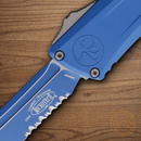 Microtech Auto Combat Troodon T/E GenIII Folding Knife 4" Bohler M390MK Steel Blade Blue Aluminum Handle