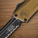 Microtech Auto Combat Troodon T/E GenIII Folding Knife 4" Bohler M390MK Steel Blade Tan Aluminum Handle