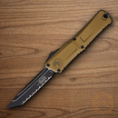 Microtech Auto Combat Troodon T/E GenIII Folding Knife 4" Bohler M390MK Steel Blade Tan Aluminum Handle