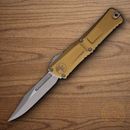 Microtech Auto Combat Troodon Gen III Folding Knife 4" Premium Steel Blade Tan Aluminum Handle