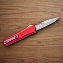 Microtech Auto Combat Troodon Gen III Folding Knife 4" Bohler M390MK Steel Blade Red Aluminum Handle
