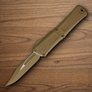Microtech Auto Combat Troodon SE Gen III Folding Knife 4" Bohler M390MK Steel Blade Tan Aluminum Handle
