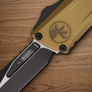 Microtech Auto Combat Troodon SE Gen III Folding Knife 4" Bohler M390MK Steel Blade Tan Aluminum Handle