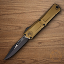 Microtech Auto Combat Troodon SE Gen III Folding Knife 4" Bohler M390MK Steel Blade Tan Aluminum Handle