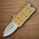 Microtech Auto Exocet II Folding Knife 2.25" Bohler M390MK Steel Blade Tan Aluminum Handle