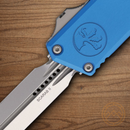 Microtech Auto Scarab II Folding Knife 3.9" Bohler M390MK Steel Blade Blue Aluminum Handle