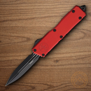 Microtech Auto Scarab II Folding Knife 3.9" Bohler M390MK Steel Blade Red Aluminum Handle