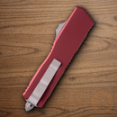 Microtech Auto Scarab II Folding Knife 3.9" Bohler M390MK Steel Blade Merlot Aluminum Handle
