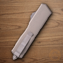 Microtech Auto Scarab II Folding Knife 3.9" Bohler M390MK Steel Blade Gray Aluminum Handle