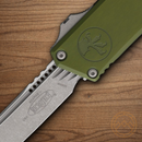 Microtech Auto Scarab II Folding Knife 3.9" Bohler M390MK Steel Blade OD Green Aluminum Handle