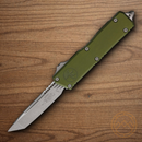 Microtech Auto Scarab II Folding Knife 3.9" Bohler M390MK Steel Blade OD Green Aluminum Handle