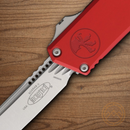 Microtech Auto Scarab II Folding Knife 3.9" Bohler M390MK Steel Blade Red Aluminum Handle