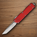 Microtech Auto Scarab II Folding Knife 3.9" Bohler M390MK Steel Blade Red Aluminum Handle
