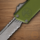 Microtech Auto Scarab II Folding Knife 3.9" Bohler M390MK Steel Blade Od Green Aluminum Handle