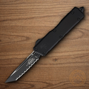 Microtech Auto Scarab II Folding Knife 3.9" Bohler M390MK Steel Blade Black Aluminum Handle