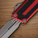 Microtech Auto Scarab II Folding Knife 3.9" Bohler M390MK Steel Blade Red/Black Aluminum Handle